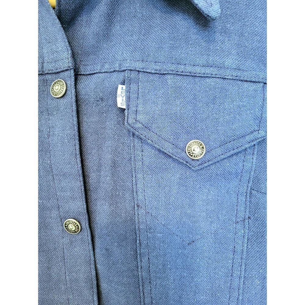 Vintage 60s 70s Levi's Jacket Button Down Navy Blue - Picture 5 of 11